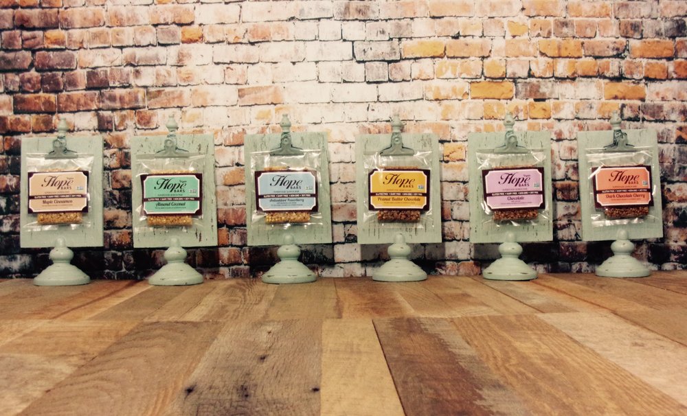 a picture of all 6 Hope Bars Quinoa Bars