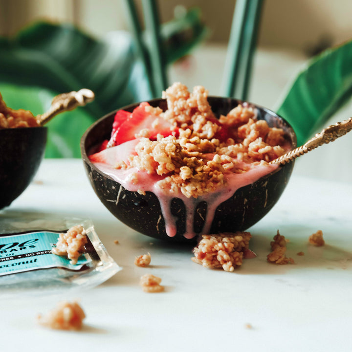 Almond coconut Hope Bar in yogurt