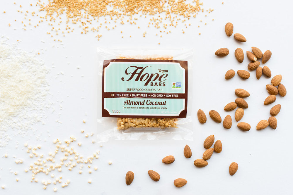Almond Coconut Quinoa Bar Vegan Gluten & Dairy Free Hope Bars