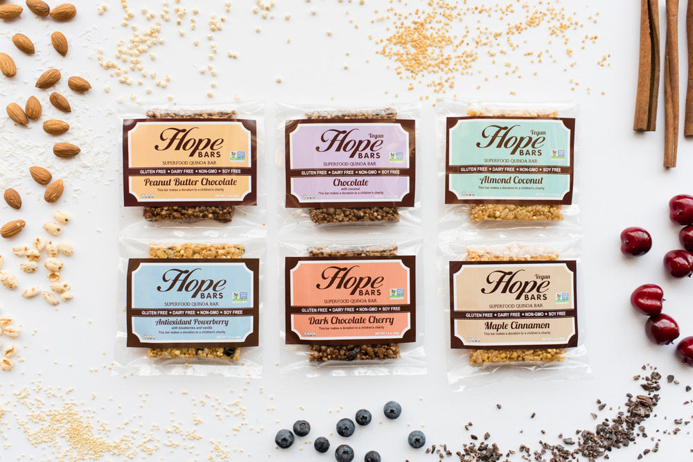 picture of all 6 Hope Bars Quinoa Bars